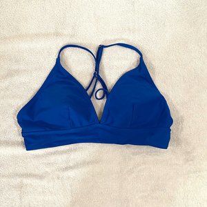 SHEIN Blue Crisscross Back Bikini Top, Size M